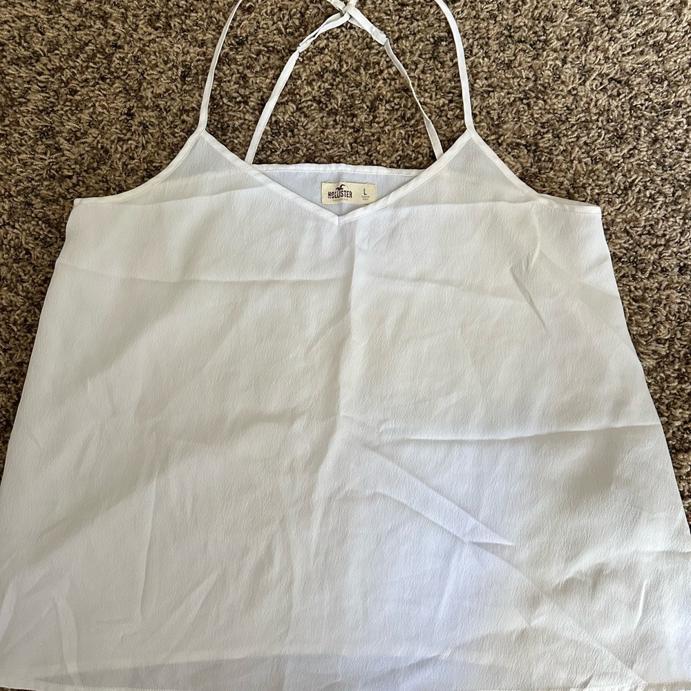 Hollister White Crop Camisole with Relaxed Fit